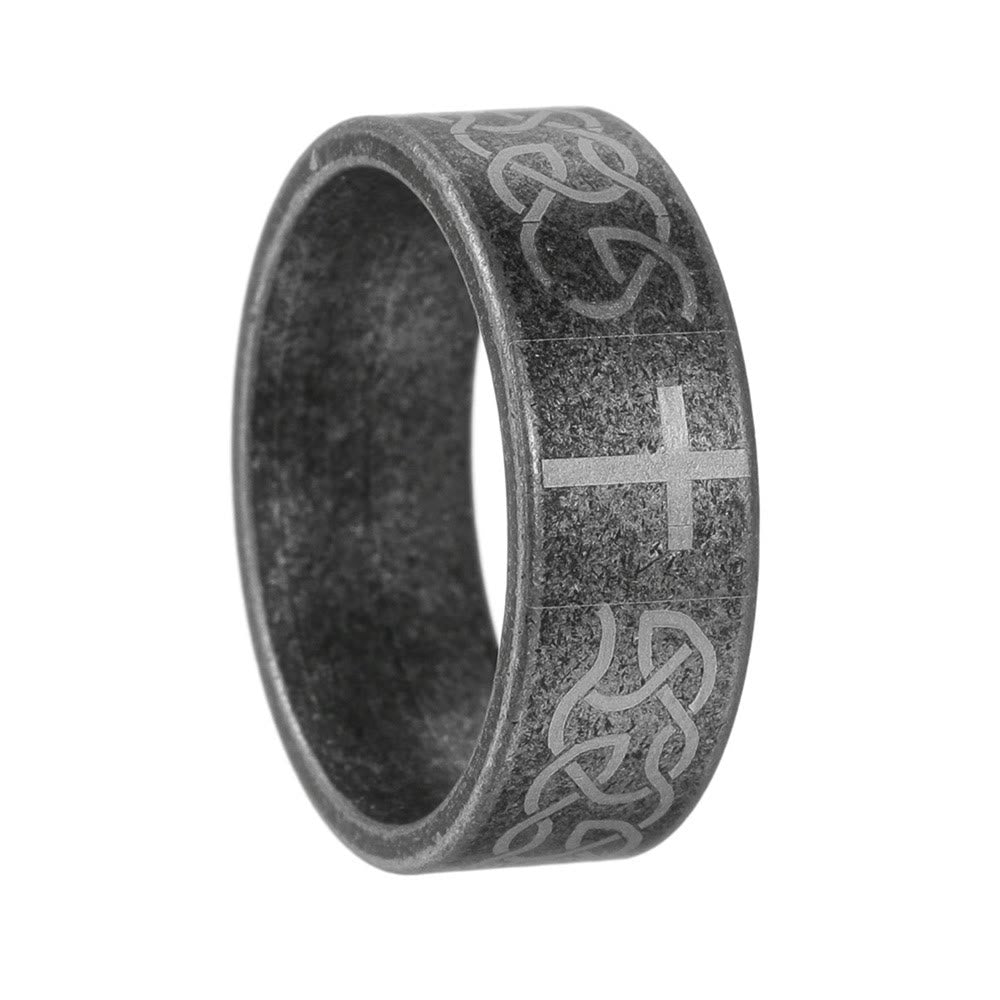 Anillo de Plata 925 Artesanal Envejecido con Nudo Celta y Cruz: Expresión de Identidad Fiel