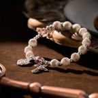 Pulsera Elástica Cerámica Floral Multicolor con Medalla Milagrosa y Crucifijo: Elegancia Sutil de Fe