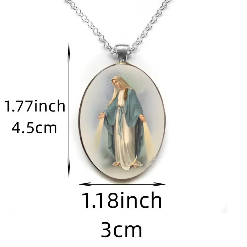 Collar Medalla Milagrosa Pendiente Virgen María Bendecido