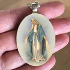 Collar Medalla Milagrosa Pendiente Virgen María Bendecido