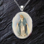 Collar Medalla Milagrosa Pendiente Virgen María Bendecido