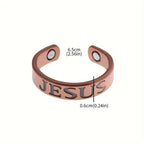 Anillo Ajustable de Cobre con Símbolo Minimalista de Jesús: Signo Distintivo de Fe