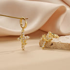 Collar de Cruz Moderno Coronado en Fe, Pendientes