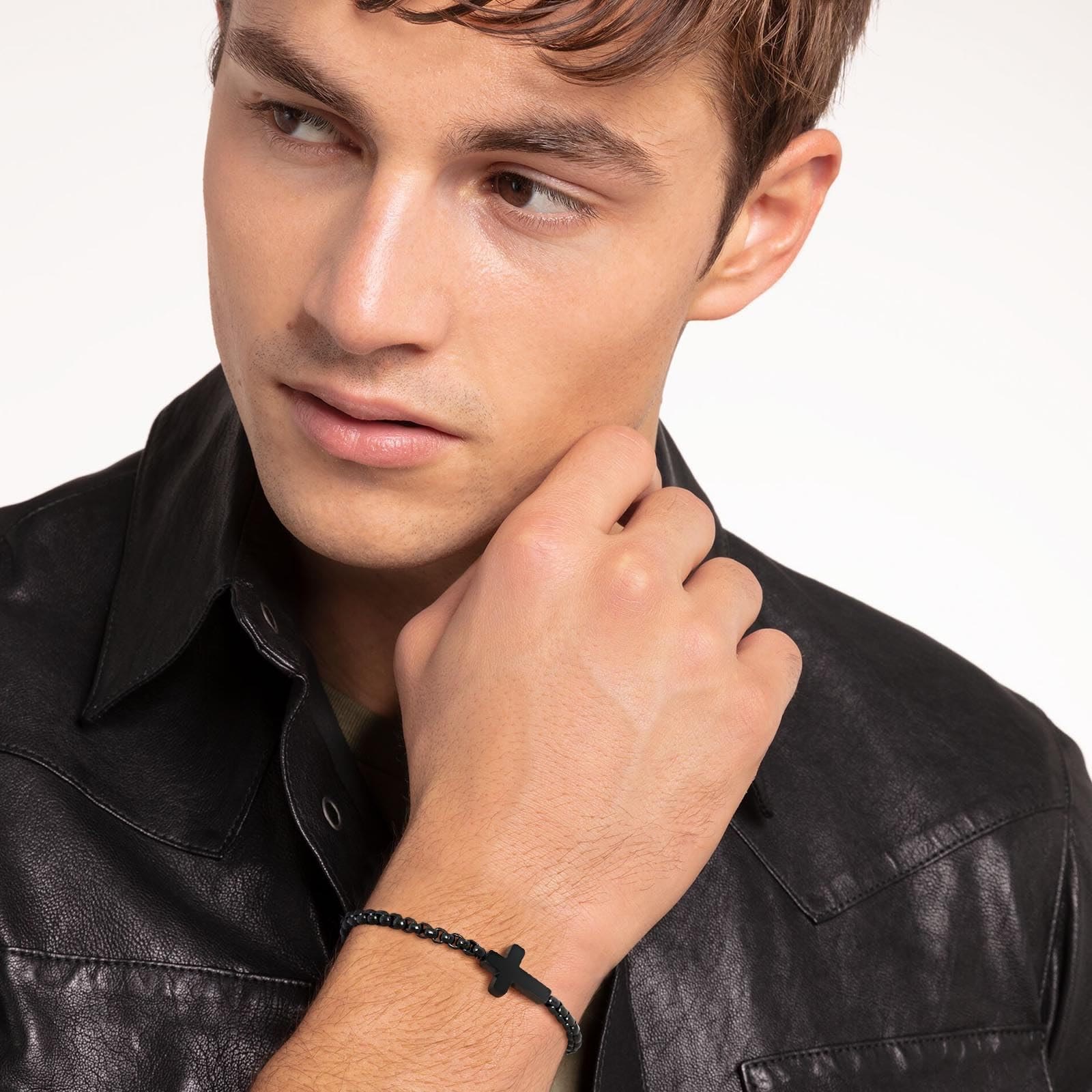 Pulseras Minimalistas de Cadena Cruzada: Dos Colores con Tarjeta de Bendición