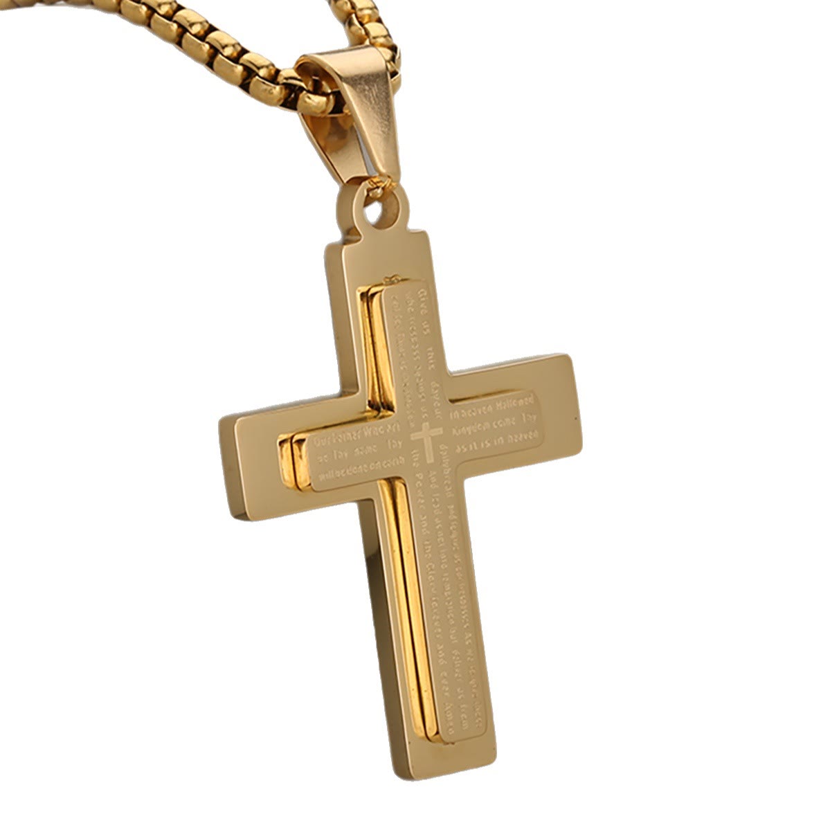 Collar Minimalista de Cruz Tricolor que Encierra Fe y Simplicidad