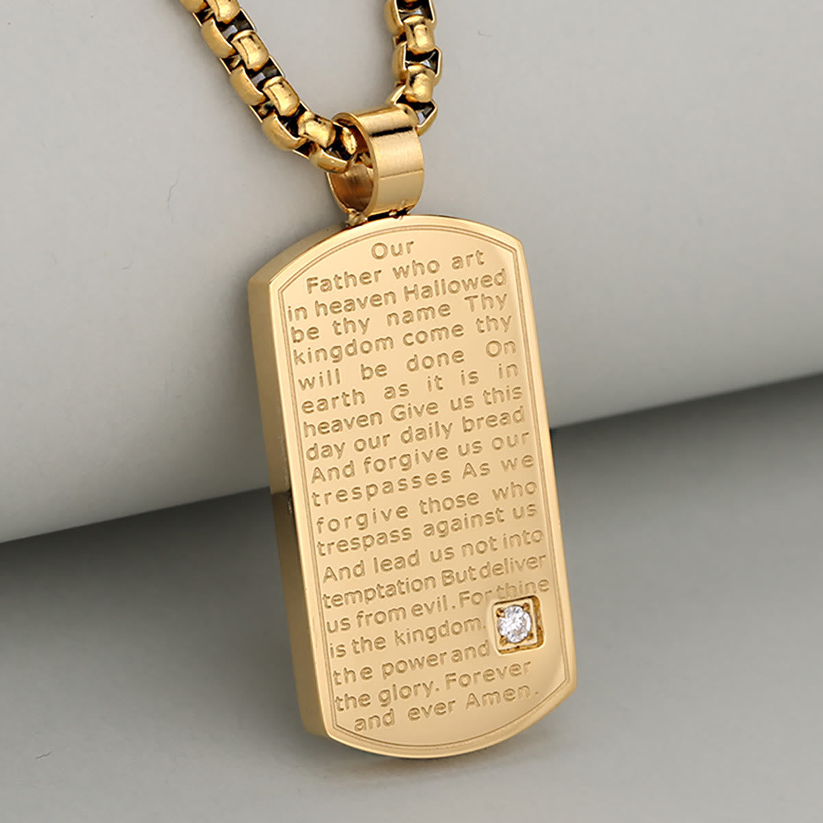 Collar Rectangular de la Oración del Señor en Tres Colores Expresando Fe y Esperanza