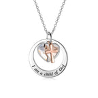 Collar de Semilla de Mostaza Delicado con Cruz y Mensaje de Escritura