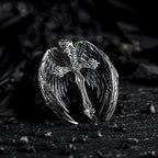 Colgante de Cruz con Alas de Ángel Guardián: Joyería de Protección Espiritual