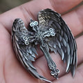 Collar con Colgante de Cruz y Alas de Ángel Guardián: Joyería de Protección Espiritual