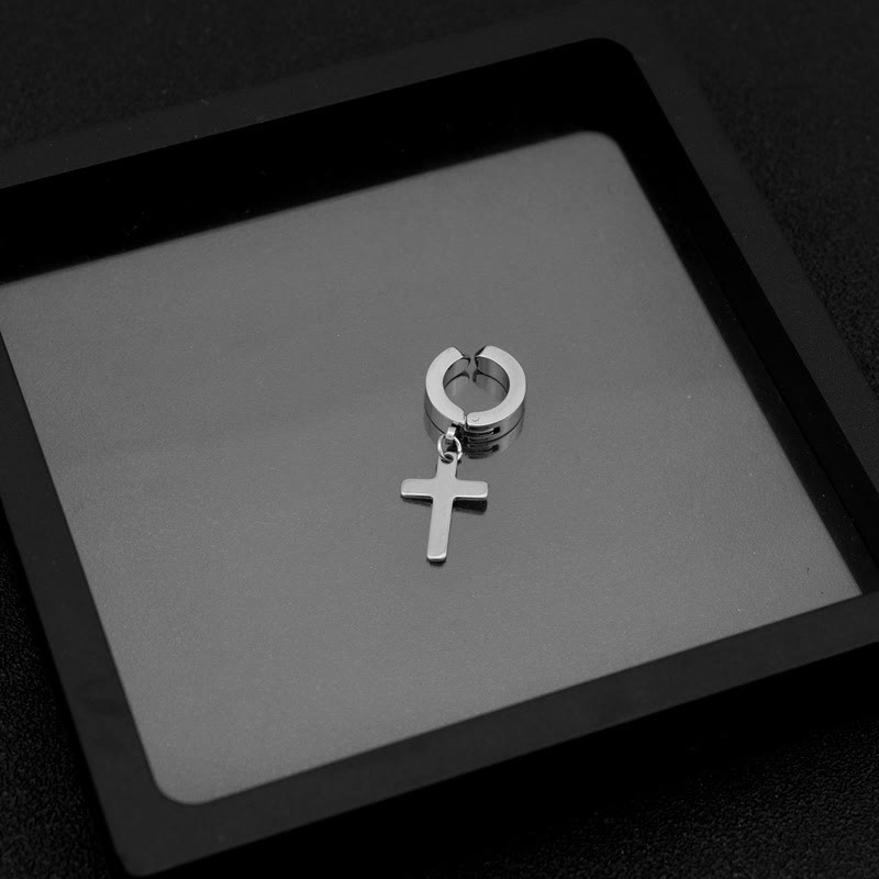 Pendientes de Aros Colgantes de Cruz a la Moda: Joyería Cool y Estilosa para el Uso Diario