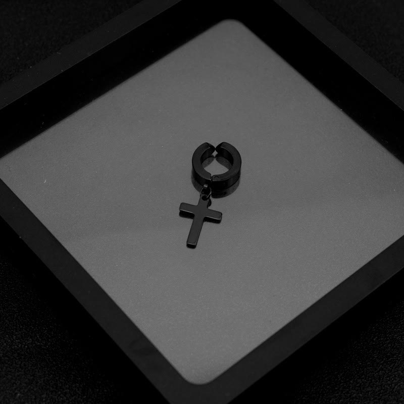 Pendientes de Aros Colgantes de Cruz a la Moda: Joyería Cool y Estilosa para el Uso Diario