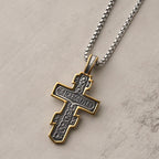 Collar de Crucifijo Ortodoxo en Dos Colores con Profundo Significado Espiritual