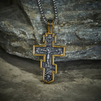 Collar de Crucifijo Ortodoxo de Dos Colores con Profundo Significado Espiritual