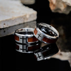 Anillo Cruz Moderno y Elegante con Detalle de Madera: Fe Arraigada en la Naturaleza