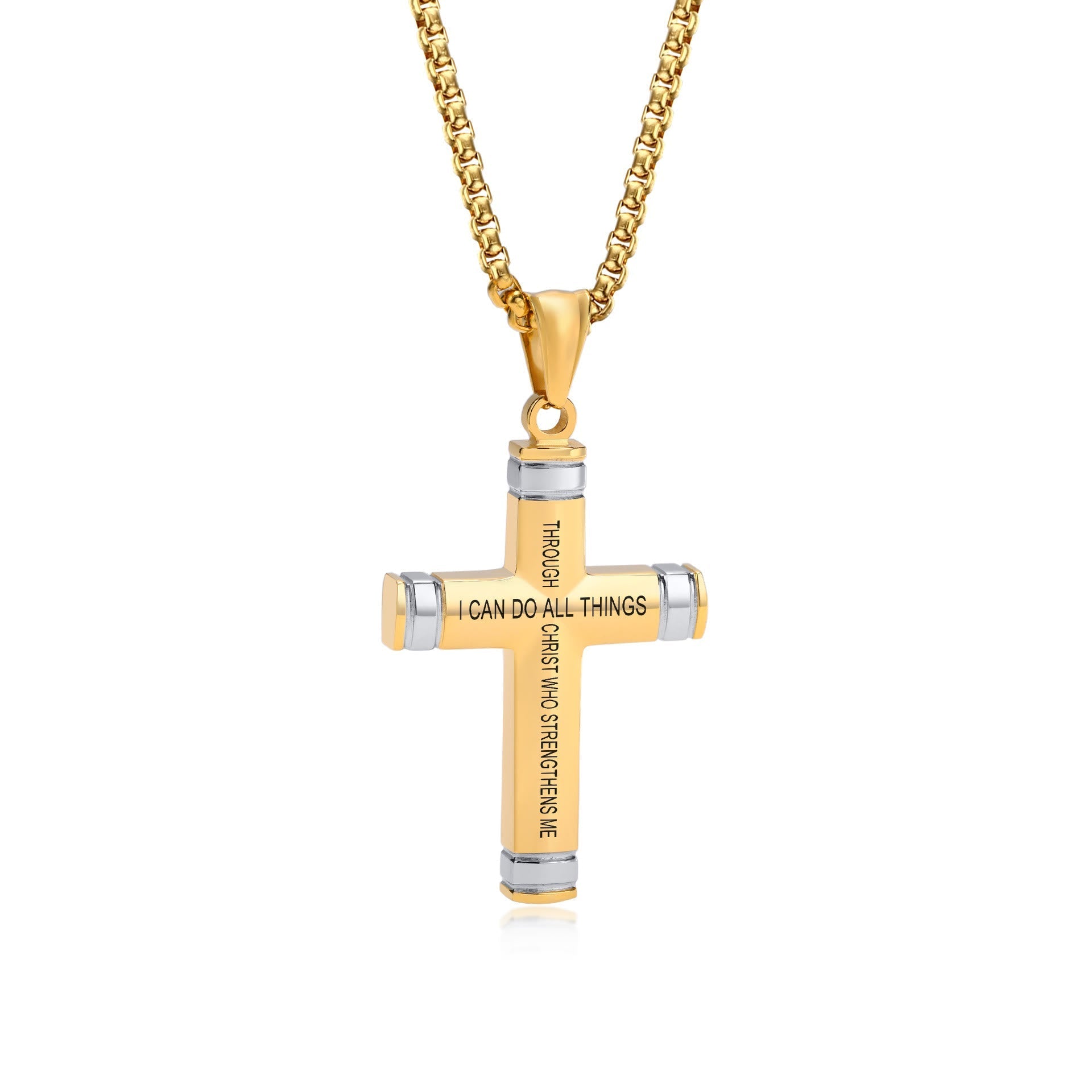 Collar de Cruz Multicolor con Escritura: Ropa de Fe Personalizada
