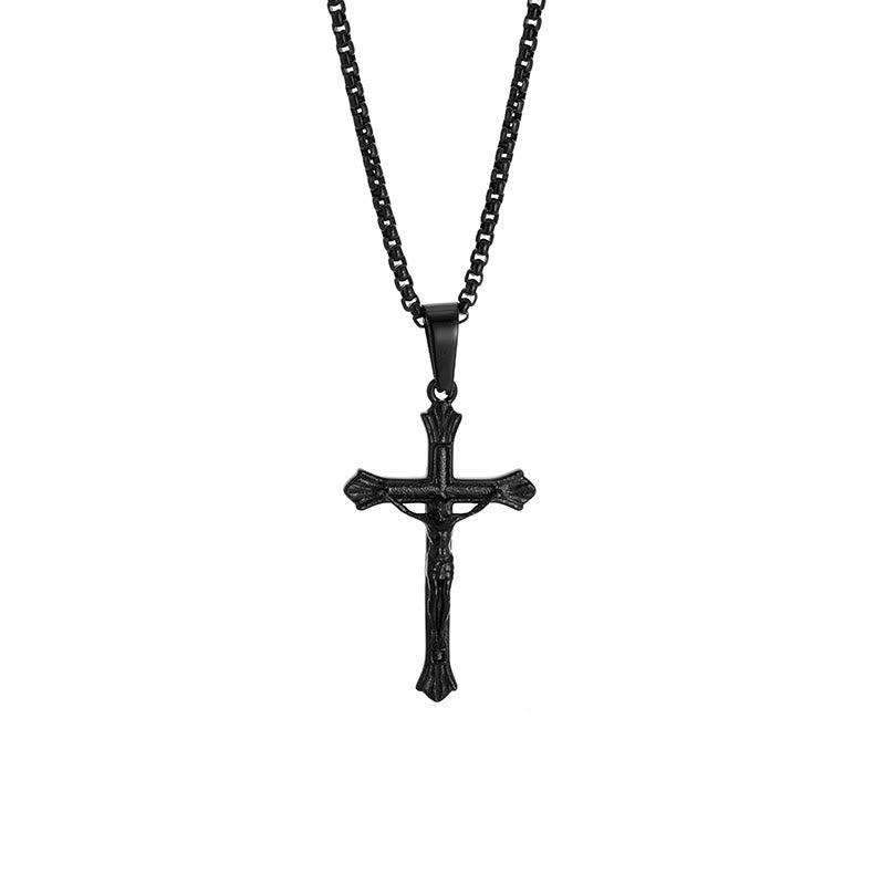 Collar de Crucifijo de Jesús Tricolor: Una Fusión de Fe y Tonos Elegantes