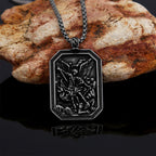 Collar de Péndulo de Acero Inoxidable de Protección del Arcángel San Miguel en Estilo Clásico