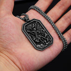 Collar de Péndulo de Acero Inoxidable de Protección del Arcángel San Miguel en Estilo Clásico