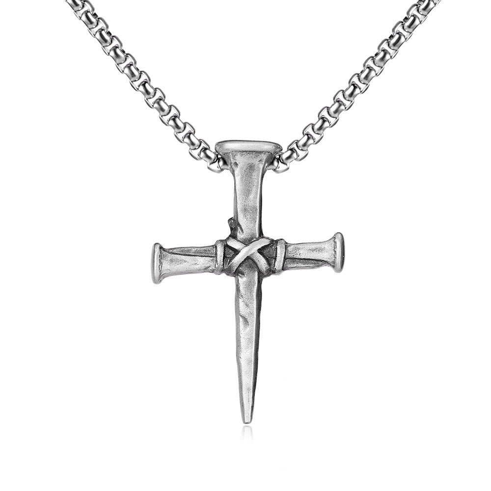 Collar de Cruz en Forma de Clavo Artístico para la Expresión de la Fe
