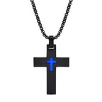 Collar de Cruz de Acero Inoxidable Bicolor: La Fe se Encuentra con el Estilo Contrastante
