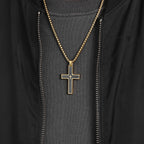 Collar de Cruz de Dos Tonos - Estilo Múltiple: Mezcla de Fe y Tonos Chic