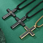 Collar de Cruz de Dos Tonos - Estilo Múltiple: Mezcla de Fe y Tonos Chic