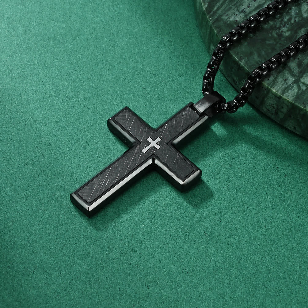 Collar de Cruz de Dos Tonos - Estilo Múltiple: Mezcla de Fe y Tonos Chic