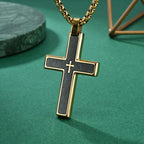 Collar de Cruz de Dos Tonos - Estilo Múltiple: Mezcla de Fe y Tonos Chic