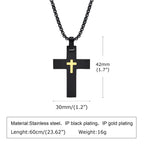 Collar de Cruz de Acero Inoxidable Bicolor: La Fe se Encuentra con el Estilo Contrastante