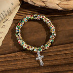 Pulsera de Fe Atemporal con Cuentas de Cloisonné Hechas a Mano: Un Testimonio de la Presencia de Cristo