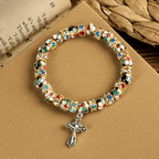 Pulsera de Fe Atemporal con Cuentas de Cloisonné Hechas a Mano: Un Testimonio de la Presencia de Cristo