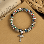 Pulsera de Fe Atemporal con Cuentas de Cloisonné Hechas a Mano: Un Testimonio de la Presencia de Cristo