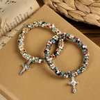 Pulsera de Fe Atemporal con Cuentas de Cloisonné Hechas a Mano: Un Testimonio de la Presencia de Cristo