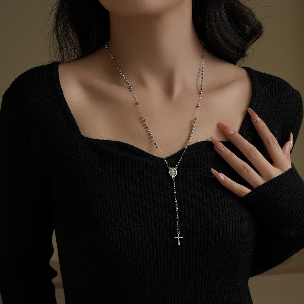 Collar y Pulsera de Estilo Rosario con Bendiciones de Nuestra Señora