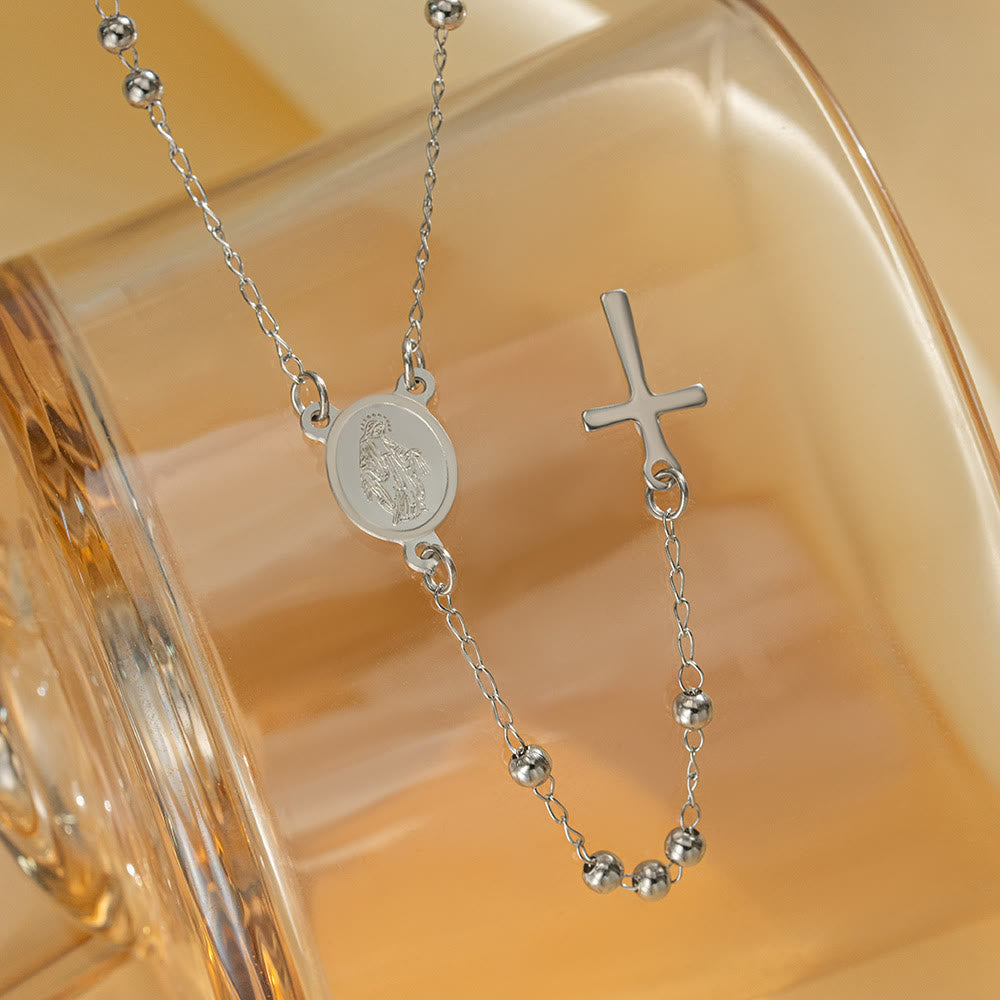 Collar y Pulsera Estilo Rosario de las Bendiciones de Nuestra Señora