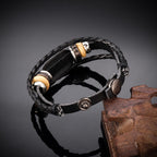 Pulsera de Cuero Trenzado Hecha a Mano con Inscripción del Salmo 18:2