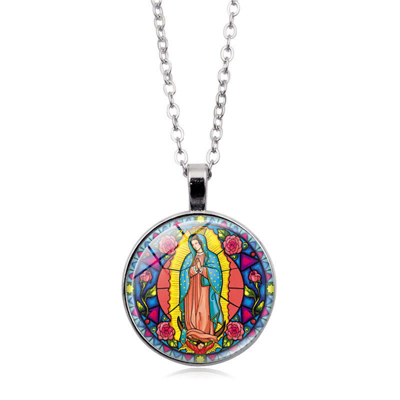 Elige Tu Bendición Collar de Fe Radiante: Madonna con Niño o Rosas de Guadalupe