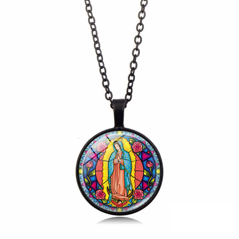 Elige Tu Bendición Collar de Fe Radiante: Madonna con Niño o Rosas de Guadalupe
