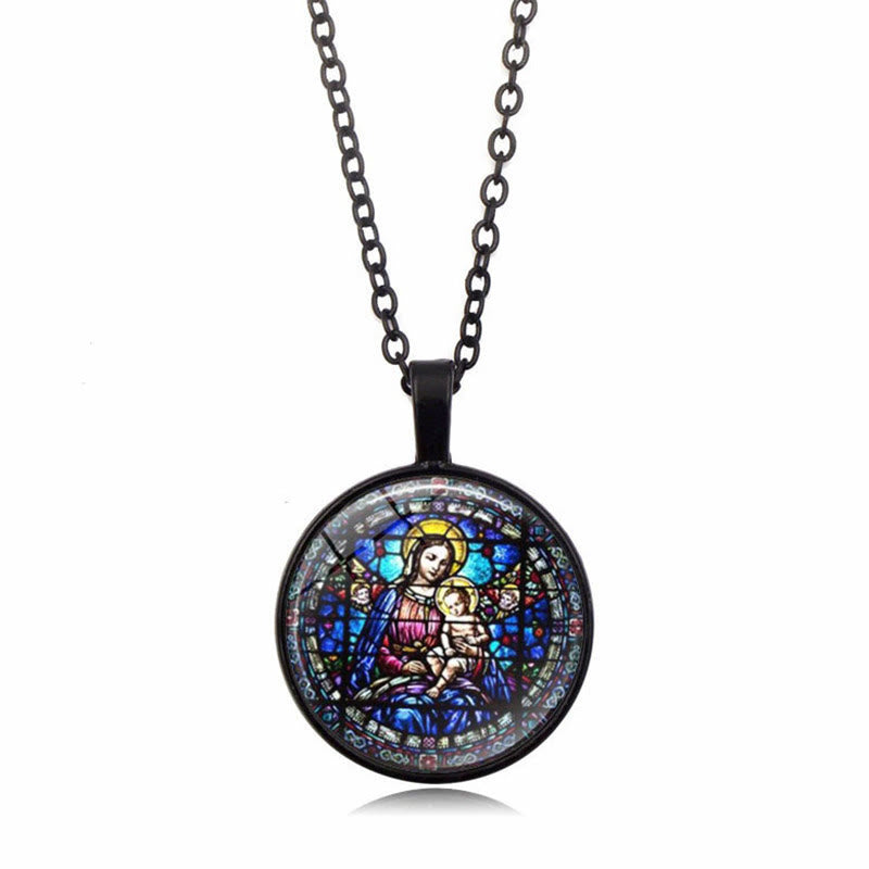 Elige Tu Bendición Collar de Fe Radiante: Madonna con Niño o Rosas de Guadalupe