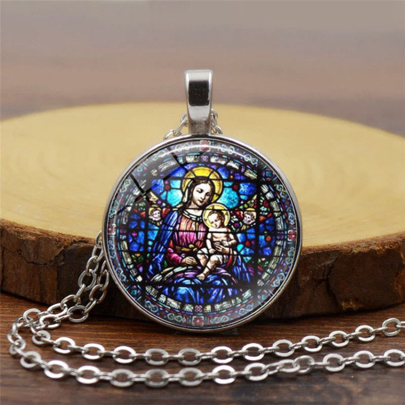 Elige Tu Bendición Collar de Fe Radiante: Madonna con Niño o Rosas de Guadalupe