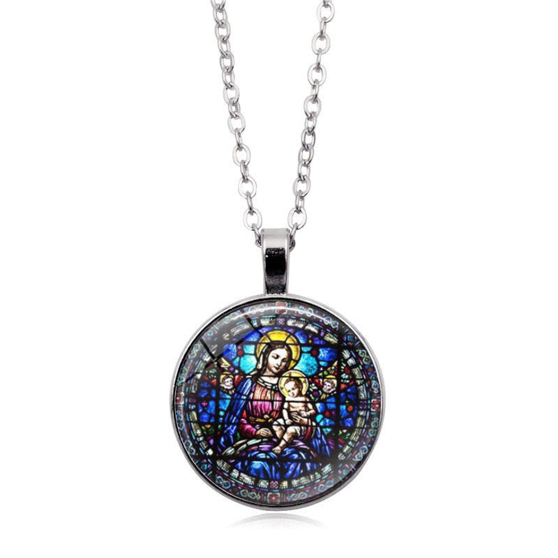 Elige Tu Bendición Collar de Fe Radiante: Madonna con Niño o Rosas de Guadalupe