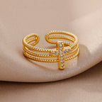 Anillo Cruzado Brillante: Diseño con Circonitas - Regalo Impulsado por la Fe