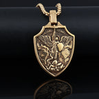 Colgante de Escudo del Arcángel Miguel: Fe y Protección para Uso Diario