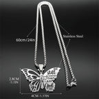Collar Cruz Mariposa Salmo 46:10: Herencia de Fe Bíblica para la Vida Diaria