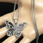 Collar Cruz Mariposa Salmo 46:10: Herencia de Fe Bíblica para la Vida Diaria