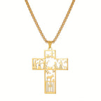 Cruz con Collar de Corte de Natividad: Símbolo de Fe Atemporal para Navidad