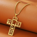 Cruz con Collar de Corte de Natividad: Símbolo de Fe Atemporal para Navidad