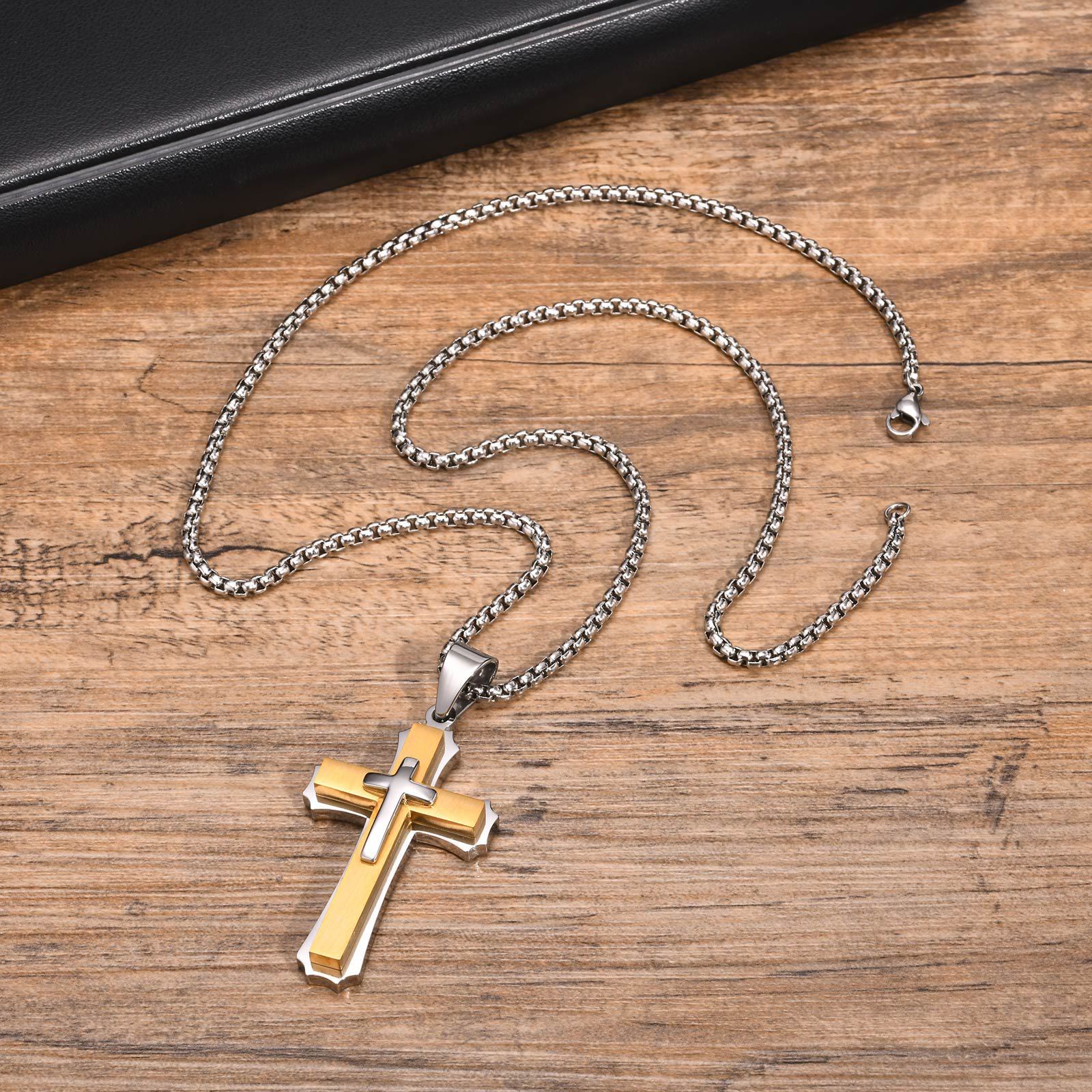 Collar con Colgante de Cruz de 4 Colores: Fe y Protección para la Vida Diaria