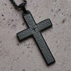 Collar Cruz Colgante de la Oración del Señor en Acero Inoxidable