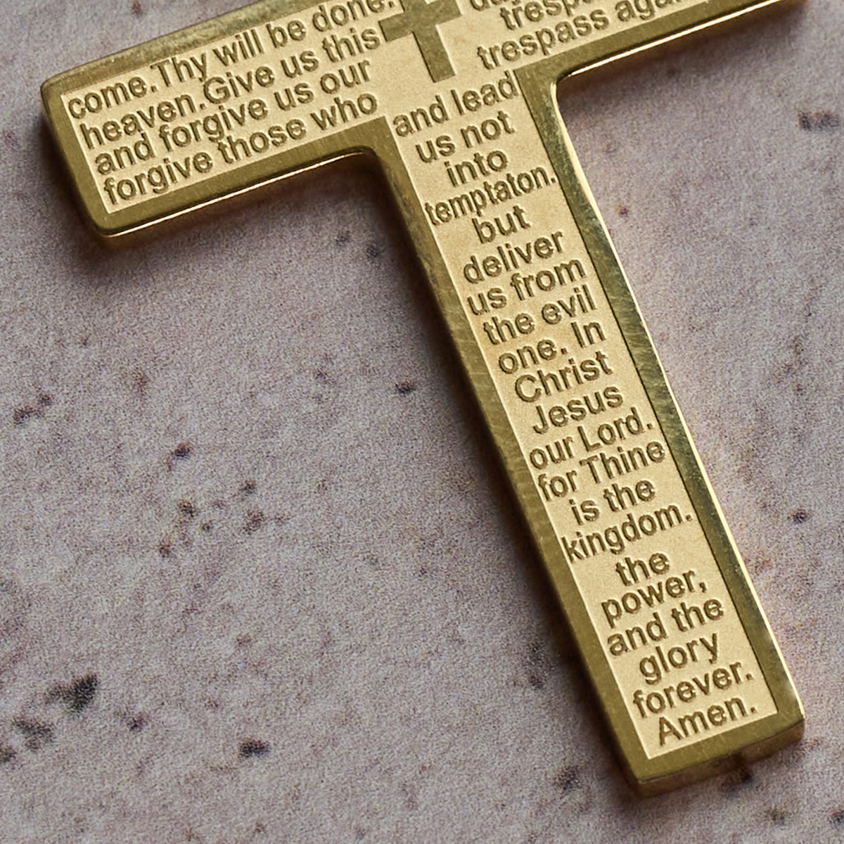 Collar Cruz Colgante de la Oración del Señor en Acero Inoxidable